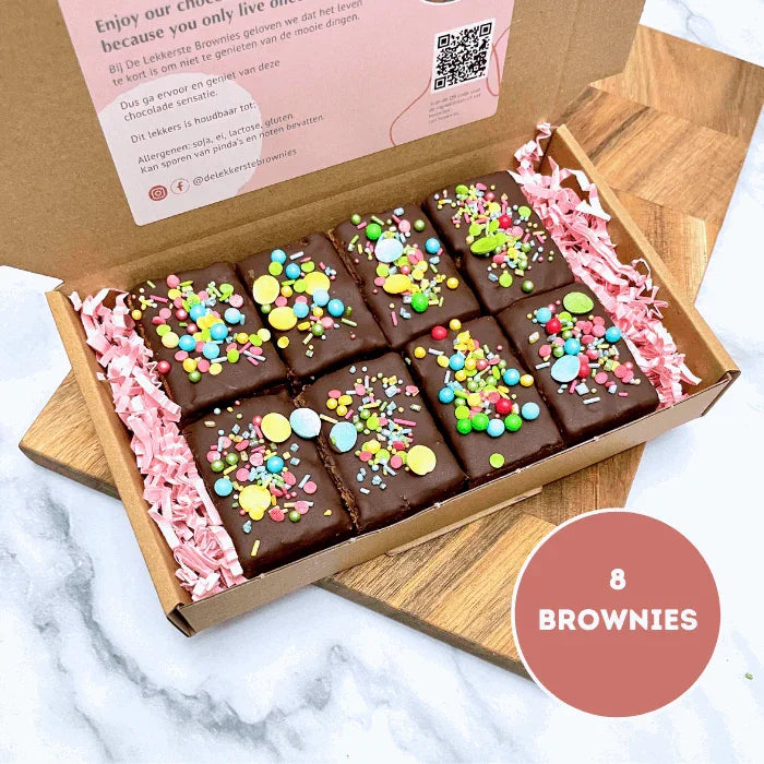 Postal - 8 Birthday sprinkle brownies - EU