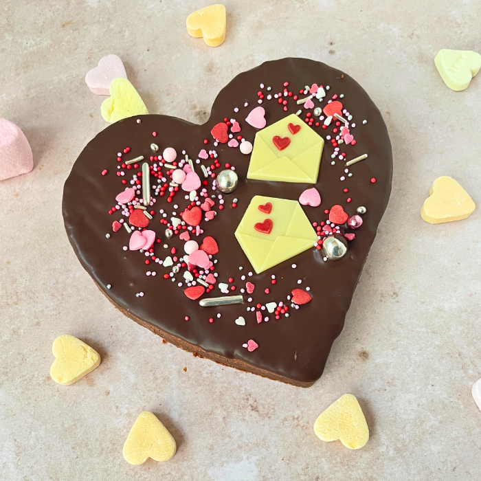 Brownie chocolade hart