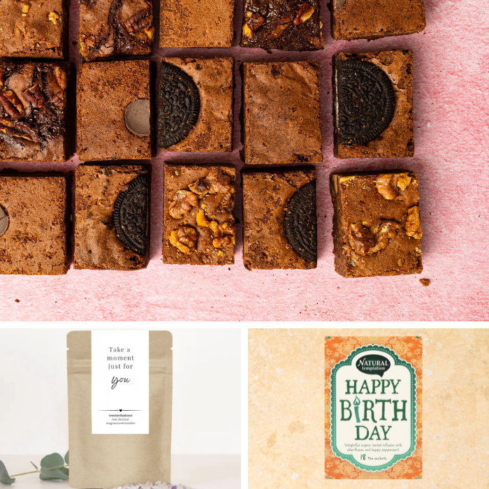 Verjaardagscadeau | Brownies + thee + badzout