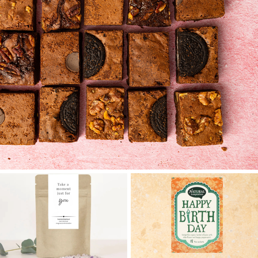 Verjaardagscadeau | Brownies + thee + badzout