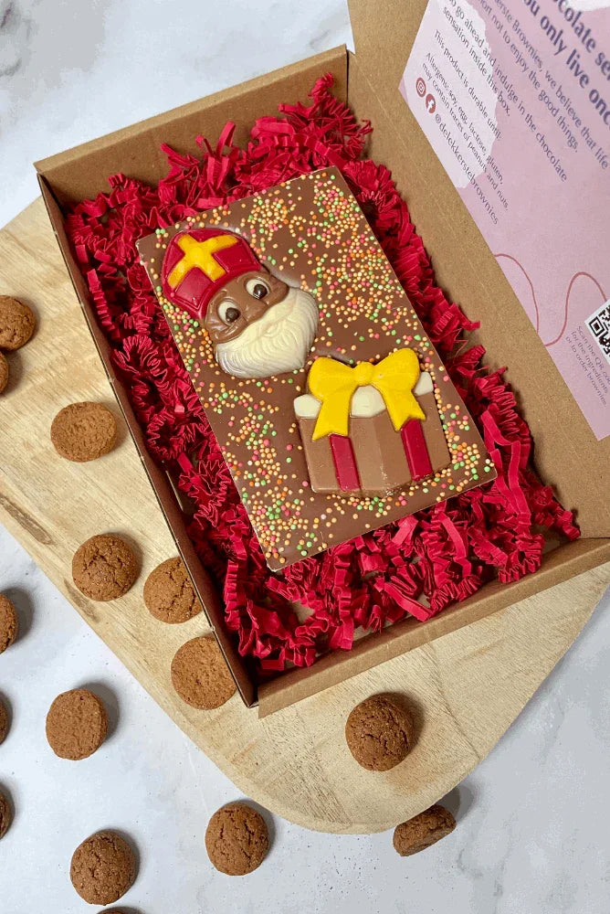 Sinterklaas chocoladereep per post.